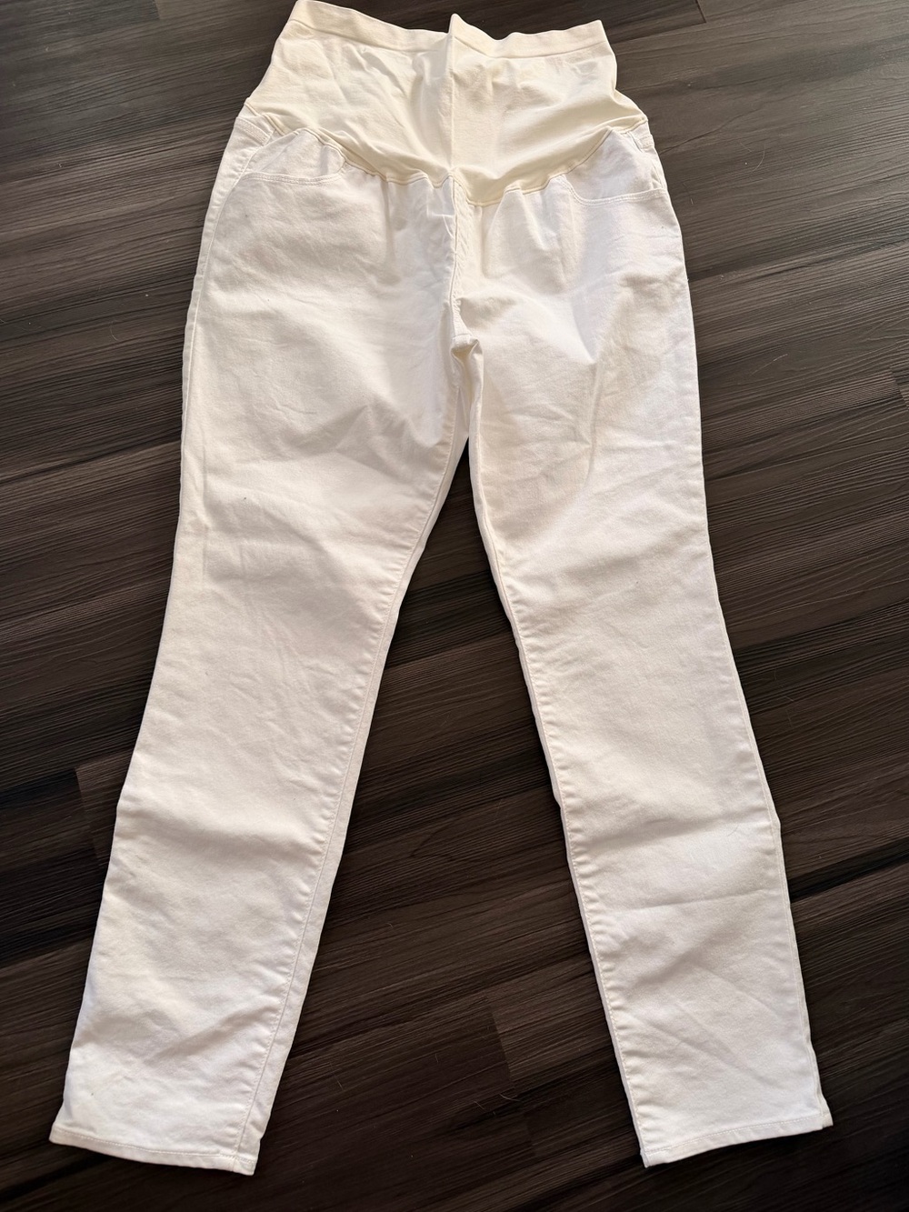 Old Navy Maternity Wow Straight leg 16 TALL plus size white jeans